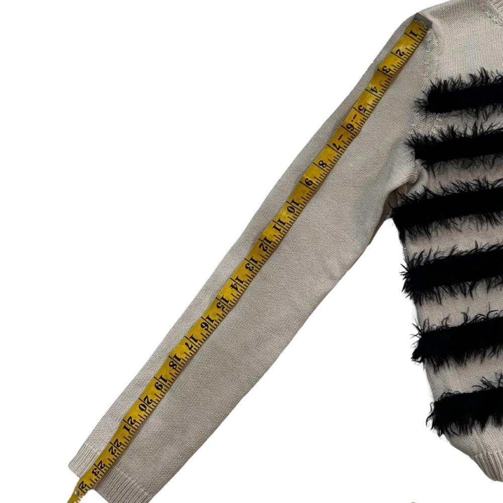 Weekend Max Mara Black and Cream Textured Stripe Sweater - Picture 8 of 10